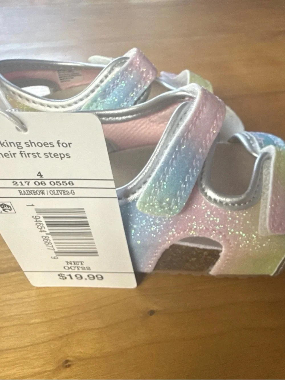 Carter's Toddler Pastel Rainbow Glitter Sandals